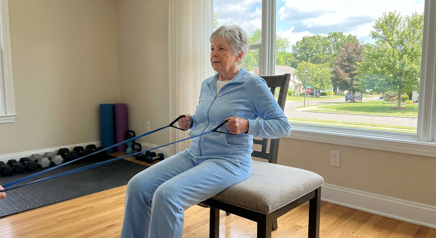 Seniors in Bridgewater strength training regularly for improved muscle and balance